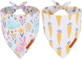 ADOGGYGO Easter Dog Bandana, Carrot Rabbit Pet Scarf, Premium Durable Fabric, Easter Bandanas for Small Dogs Pets (Small)