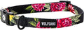 Wolfgang Heavy Duty, Adjustable Dog Collar with Quick Release Nylon Buckle for Walking & Training, DarkFloral Print, Medium