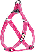 Pawtitas Reflective Step-in Dog Harness – Adjustable No-Pull Vest for Puppies to Seniors, Safe & Comfortable, XS Pink