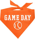 Game Day Dog Bandana | 100% Cotton Adjustable Triangle | Made in USA | Baseball| Sports | Biggest Fan | Game Day | Orange, One Size (1054)