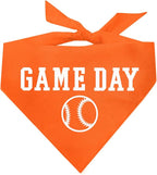 Game Day Dog Bandana | 100% Cotton Adjustable Triangle | Made in USA | Baseball| Sports | Biggest Fan | Game Day | Orange, One Size (1054)