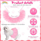 Dog Tutu Tulle Tutu for Dogs Small Large Medium Puppy Dress Ballerina Costume Skirt for Holiday Puppy Cats Bunny Pet Outfit Birthday Wedding Party Photo Prop Supplies(Pink)