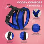 Gooby Comfort X Head In Harness - Blue, X-Large - No Pull Small Dog Harness Patented Choke-Free X Frame - Perfect on the Go Dog Harness for Medium Dogs No Pull or Small Dogs for Indoor and Outdoor Use