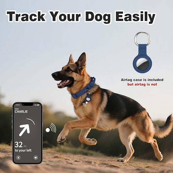 Joytale Tactical Dog Collar for X-Large Dogs with Control Handle, Heavy Duty Military Training Collar for Power Breeds, AirTag Holder Case, Quick Release Metal Buckle, Soft Padded, XL, Navy Blue