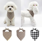 Dog Bandanas 1 Pack; Cotton Linen Khaki Plaid Bandana for Large Dogs; Soft Breathable Dog Accessories; Neutral Dog Apparel & Accessories