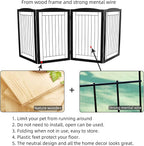 ZJSF Freestanding Foldable Dog Gate for House Extra Wide Wooden Black Indoor Puppy Gate Stairs Dog Gates Doorways Tall Pet Gate 4 Panels Fence