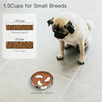 Slow Feeder Dog Bowl-1.5Cups for Small Breeds, Dual Wall Stainless Steel Maze Bowl, Non-Slip Base, Food-Grade Metal Dog Dish to Slow Eating