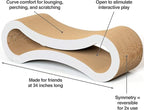 Cat Scratcher Lounge, Double Sided Infinity Scratcher Made of Recycled Corrugated Cardboard for Durability