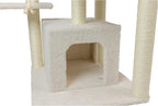 Armarkat B8201 Classic Real Wood Cat Tree in Ivory, Multi Levels with Ramp, Three Perches, Rope Swing, Two Condos