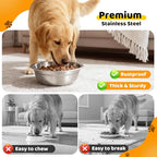 URPOWER 6 Pack 8" Stainless Steel Dog Bowls - 50oz Thickened Durable Pet Bowls for Food and Water, Fit for Elevated Dog Bowl Stand