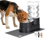 RIZZARI Automatic Dog Water Dispenser: 7L Black Stainless Steel Feeder with Auto-Refill - Elevated Design Eases Joint Strain for Senior Dogs - Leak-Resistant Base - Ideal for Livingroom Bedroom