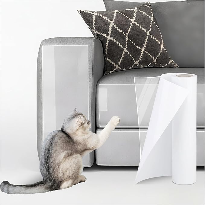 Cat Scratch Couch Furniture Protector, Self-Adhesive & Cuttable Furniture Scratch Protector Pad, Wear-Resistant Wall & Sofa Guard, Multi-Functional Cat Scratcher 196 * 7.87in