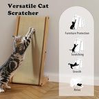 L Shaped Sisal Cat Scratcher - 28 Inch Cat Scratch Ramp for Indoor Cat use,Vertical Cat Scratching Post,Wooden Climbing Kitten/Cats Furniture(Large)