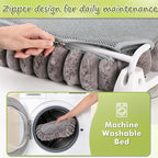 2PC Cat Window Perch with Bolster Foldable Cat Hammock Cushion Bed for Window with Metal Frame, Cloud-Cuddle Cordless Window Resting Seat for Indoor Cats (Cushion Bed, Gray-M)