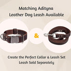 ADITYNA Leather Dog Collar with Metal Buckle - Heavy-Duty, Adjustable for Large & Extra Large Dogs - Walking & Training (Brown, Fits 19-30" Necks)