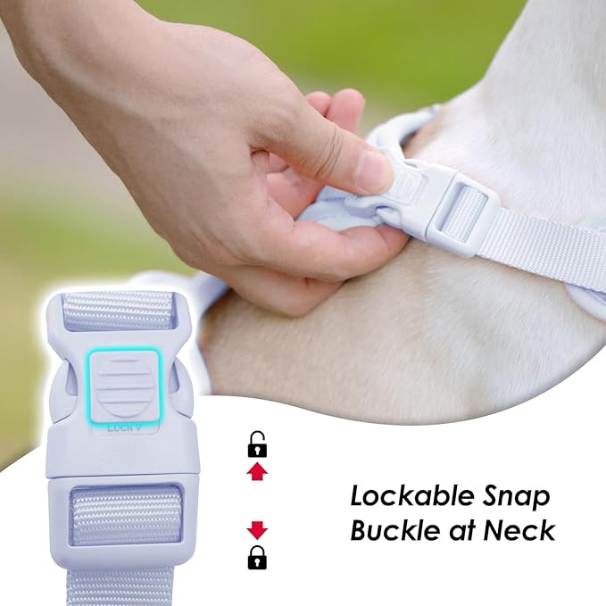 No Pull Dog Harness, Puppy Vest with Front Clip for Small Medium Large Sized Dog(Light Blue,S)