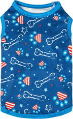 CuteBone 4th of July Dog Shirts 2-Pack Soft Pet Clothes Breathable Summer Vest for Small Puppy and Stretchy Cat Apparel 2BX17XL