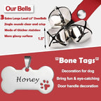 Leather Dog Bells, Puppy Potty Training Bell Dog Doorbell Potty Train Dog Bell for Potty Training Door Bells for Dogs to Ring to Go Outside Jingle Bells (Leather Red, Bone 1 PCS)