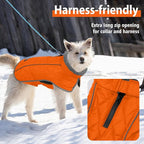 Fragralley Dog Coat Medium, Waterproof Dog Jacket with Warm Fleece Lining, Adjustable Reflective Dogs Winter Coat, Turtleneck Pet Coats for Cold Weather (Orange M)