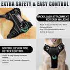 BARKBAY No Pull Dog Harness Large Reflective Dog Harness with Front Clip and Easy Control Handle for Walking Training Running with ID tag Pocket(Black,XL)