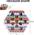 Furhaven Scratching Pad Ball Track Cat Toy w/ Catnip for Indoor Cats - Hexagonal Busy Box Scratcher - Rainbow Scales, One Size