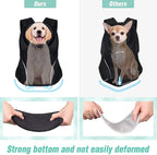 YUDODO 9-14lbs Dog Front Carrier Backpack, Adjustable Breathable Pet Carrier for Small Dogs, Ventilated Puppy Back Pack with Safety Belt, Lightweight Doggy Backpack for Hiking Outdoor(Jet Black, L)