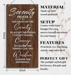 Serenity Prayer Wooden Decor Sign, God Grant Me The Serenity Wall Decor Sign, Hanging Printed Wooden Plaque Decor, Rustic Family Signs for Home Decor, Christian Gift 12x 6inch