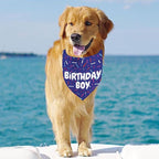Birthday Boy Dog Bandanas 1 Pack, Blue Birthday Dog Scarfs for Boys, Pet Scarves for Boy HBD Bandanas for Small Medium Large Dogs (Birthday Boy, One Size)