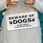 Do Not Enter Unannounced, Beware of Dog Sign for Home Front Door Decor