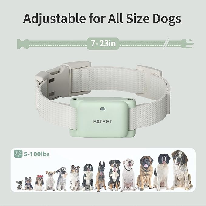 PATPET Dog Training Collar - IPX7 Waterproof Zap Collar for 8-100lbs Small Medium Large Dogs, 1800ft Rechargeable Dog Trainer, 3 Safe Modes, Green