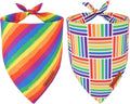 ADOGGYGO Rainbow Dog Bandana, Holiday Puppy Scarf, Adjustable Fit Colorful Rainbow Bandanas for Small Dogs Puppies (Small)