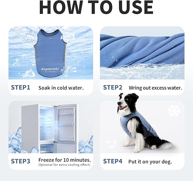 Dog Shirt, Cooling Vest Lightweight Breathable, Dog T-Shirts All-Season UV Protection Pet Clothes Quick Dry Soft Stretchy Pet Shirt Vest for Small Medium Large Dogs (Water Drop 1PC, Large)