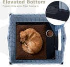 PUKAMI Large Dog House Outdoor Indoor, Plastic Dog House Weatherproof for Large Dogs, Sturdy Puppy Shelter with Air Vents and Elevated Floor, Easy Clean and Assemble (Grey, 37.2" D x 40" W x 40" H)