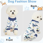 Glittme 2PACK Dog Pajamas Soft Dogs Clothes for Small Medium Dogs Elastic Cats Apparel Breathable Dog Pjs for Puppy