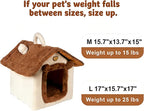 Lovely Cat Bed for Indoor Cats, Cartoon Pattern Cat Cave Bed with Handle Design, Soft Cat Hideaway Indoor Cat House for Kitten, Puppy & Small Pets (L)