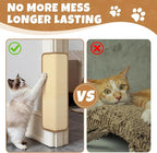 2 Pack Wall Coner Cat Scratcher with Tape, Natural Sisal Cat Corner Scratcher for Indoor Cats, Scratch Furniture Protector 20''x9.8'' + 15.7''x7.9''