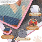 Sisal Cat Scratcher Mat, Cat Wall Scratcher for Indoor Cats, 23.6x15.7 Inch Cat Scratch Pad with Hook & Loop, Wall Mounted Cat Scratching Post to Protect Couch and Carpet（Beach Cat）