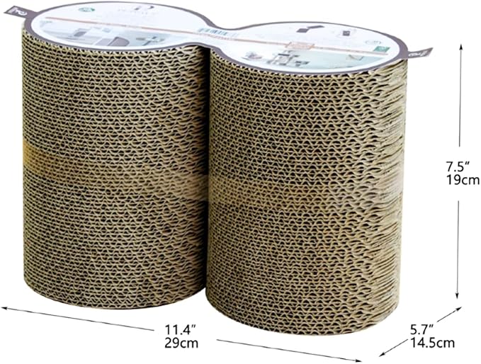 Petpals 2-Pack Eco-Scratcher Corrugated Cardboard Scratcher Refill, Replacement for Refreshing Petpals Cat Tree Cascade Ontario and Eco-Scratcher,Value Pack, Brown