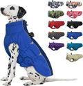 Medium Dog Coat - Warm Zip Up Snowsuit Dog Harness Vest, Reflective, Water-Resistant, Royal-Blue