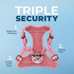 Best Pet Supplies Voyager Adjustable Step-In Flex Breathable Mesh Dog Harness for Small Medium Large Dogs (Pink), M