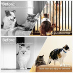78.8" Extra Tall Cat Gate, 28.3-33" Wide Cat Door for Stairs, Pressure Mounted Easy Walk Through Safety Metal Pet Door for Doorway, No Drilling Pet Gate for Dogs (Black)