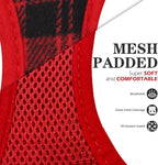 EXPAWLORER Classic Plaid Puppy Harness - Small Dog Harness and Leash Set - Dog Collar and Leash Set with AirTag Holder, Soft Padded Step in Dog Vest Harness No Pull Reflective for Outdoor, Red XXS