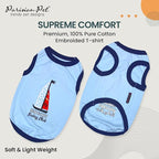 Parisian Pet Dog Shirt – 100% Cotton Shirts for Large Dogs – Nautical Sleeveless Puppy Vest – Lightweight and Breathable Pet Apparel – Pullover Summer Dog Clothes - Stretchy Funny T Shirts for Dogs