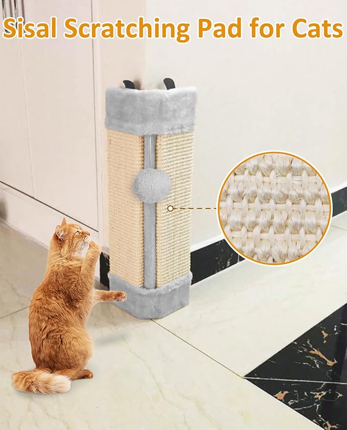 BNOSDM 2 Pack Cat Wall Corner Scratcher for Indoor Cats Walls Mounted Sisal Scratch Board Protector Vertical Anti Scratching Pad Protect Furniture Pet Wear Resistant Mat for Door Sofa