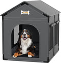 Dog House Indoor Dog Kennel Bed Mat with Cushion for Small Medium Large Dogs Cats, Winter Warm Cat Nest Puppy Cave Sofa Pet Products Easy Assembly (Grey, X-L: 33.9" L x 26.8" W x 33.9" H)