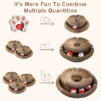 Cat Toys for Bored Indoor Adult Cats Magnetic Corrugated Cat Scratcher Board, Foldable Durable Interactive Cat Toy for Indoor Cats & Kittens, Scratch, Play & Chase, Brown, 1 Pack