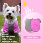 KYEESE 2Pack Dog Shirt with Sleeves, Lightweight Sun Protection Dog T Shirts for Small Dogs Girl, Breathable Pet Tank Top Reflective Dogs Clothes for Summer Outdoor Walking, Rose+Grey, M