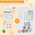 L&W BROS. 2PC Cat Heated Window Perches with Adjustable Thermostat & Timer – Dual Hammocks with Strong Suction Cups, Easy-to-Clean Warm Beds for Multi-Cat Homes, Holds Up to 50lbs Each (M 2PC)