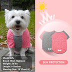 KYEESE 2Pack Dog Shirt with Sleeves, Lightweight Sun Protection Dog T Shirts for Small Dogs, Breathable Puppy Tank Top Reflective Dogs Cat Clothes for Summer Outdoor Walking, Coral Red+Grey, S