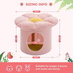 PETEPELA Cat Beds for Indoor Cats, Small Cute Cat Tree House with Removable Flower Cat Bed, Cat Hideaway, Indoor Cat House Condo, Cat Accessories, 20X20X16 Inches, Pink